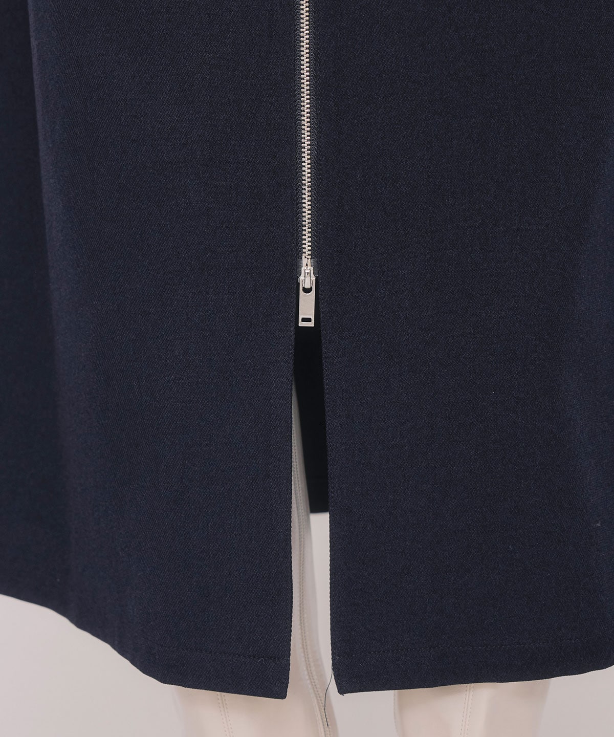 フロントZIPバイカラーロングワンピース