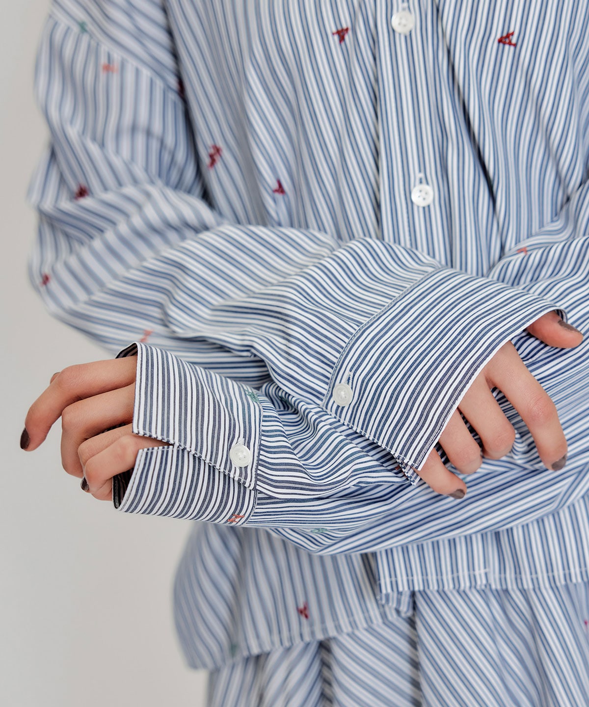 【セットアップ可能】REDYAZELアルファベットロゴ刺繍2WAYシャツブラウス