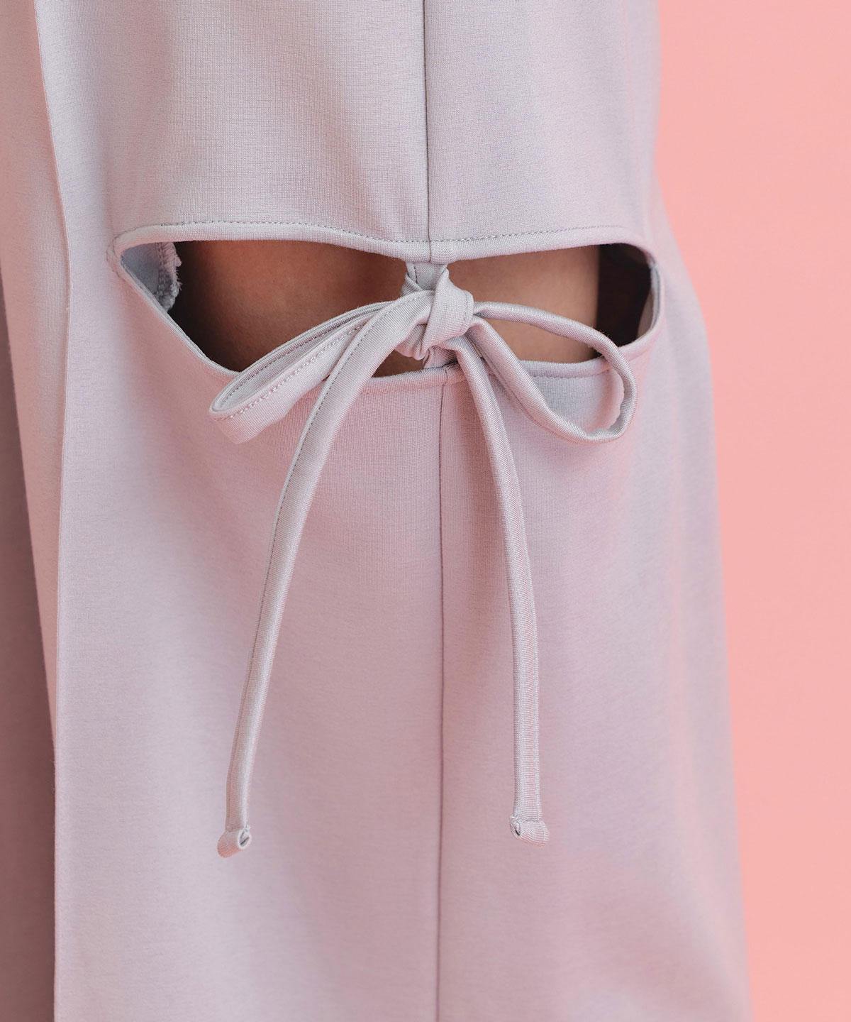 サイドカッティングリボンワイドパンツ