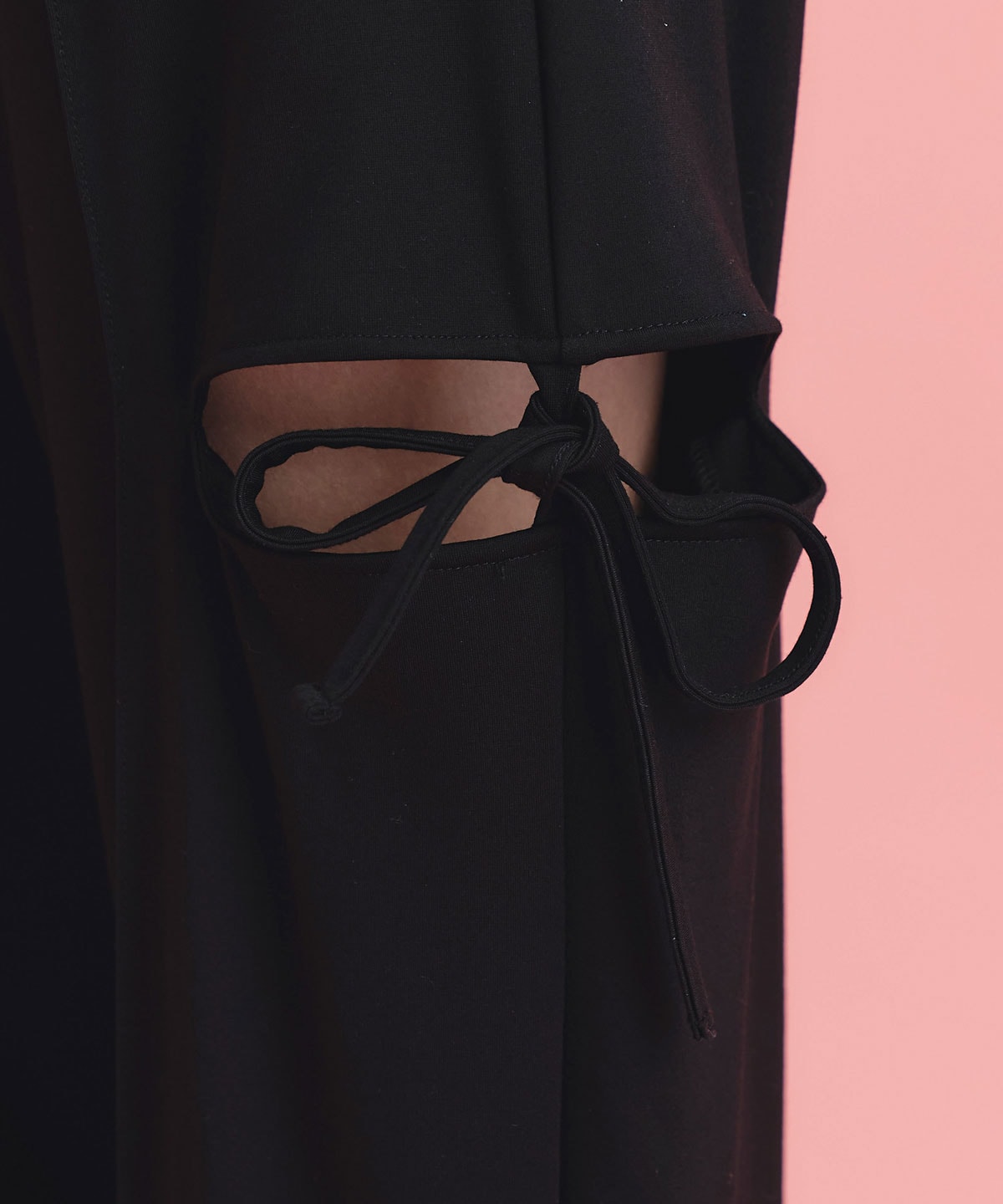 サイドカッティングリボンワイドパンツ