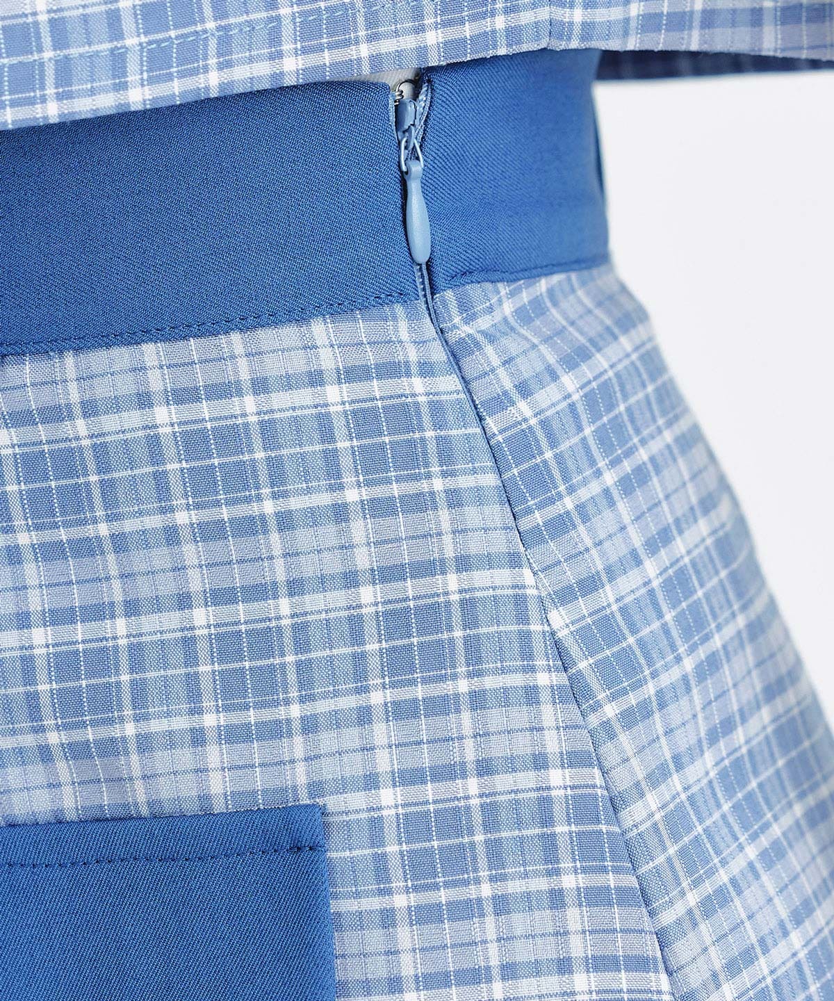 プレッピーネクタイチェックブラウス×プリーツミニスカートセットアップ