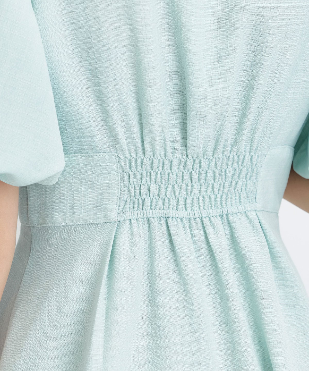 コルセットバルーンスリーブフレアロングワンピース