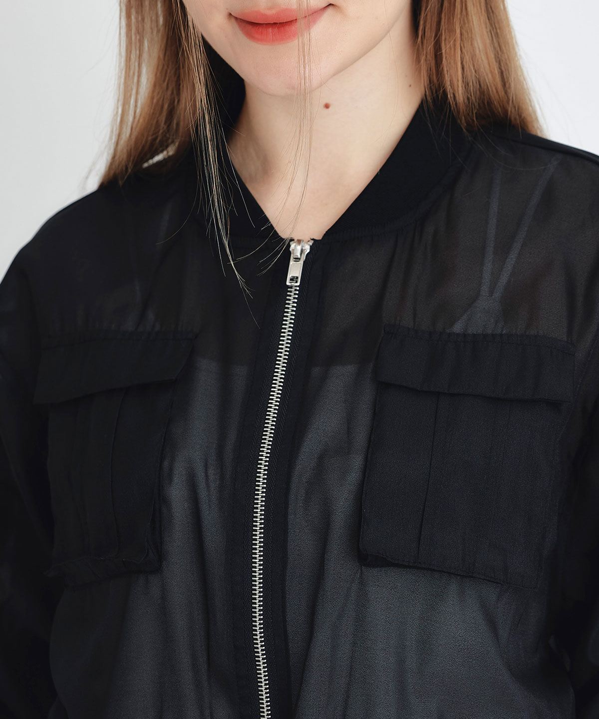 ギャザーシアーショートブルゾン