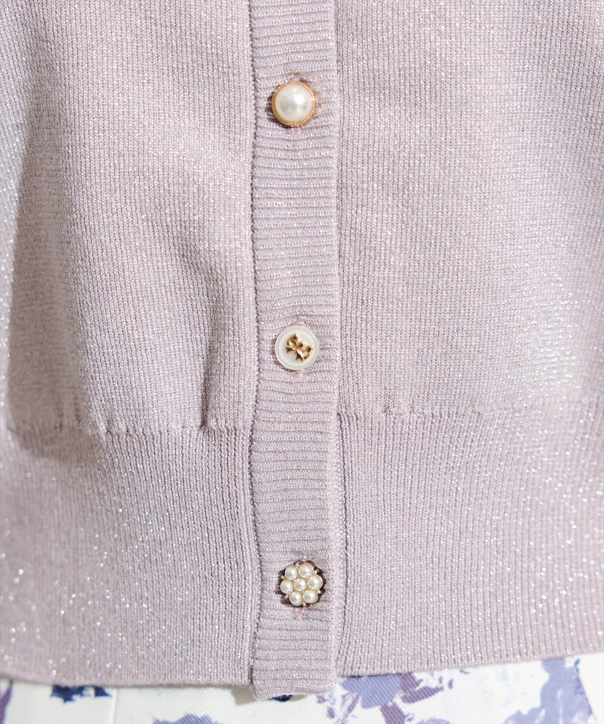 ベーシックマルチボタンラメニットカーディガン