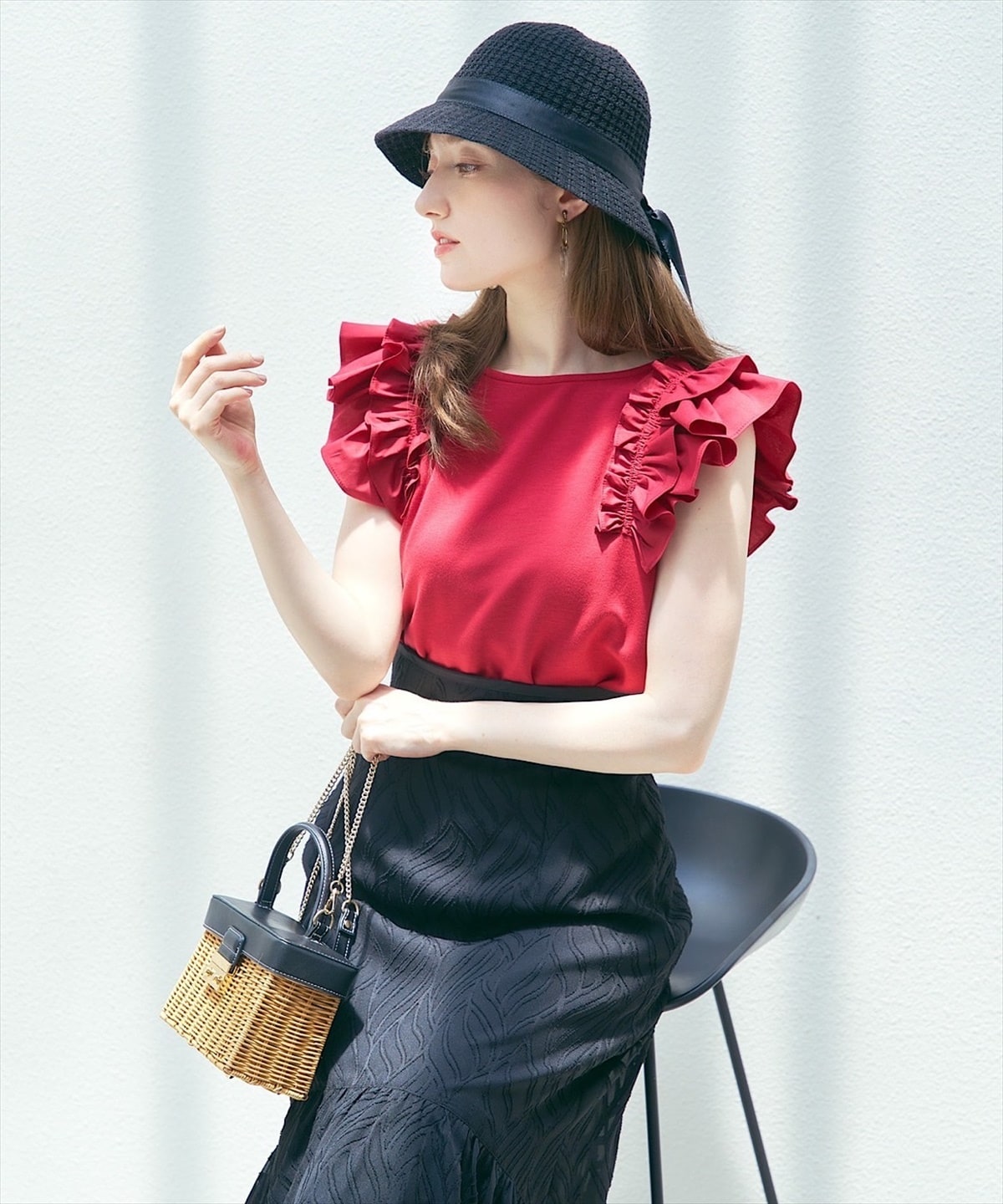 リーフオパールパイピングティアードスカート