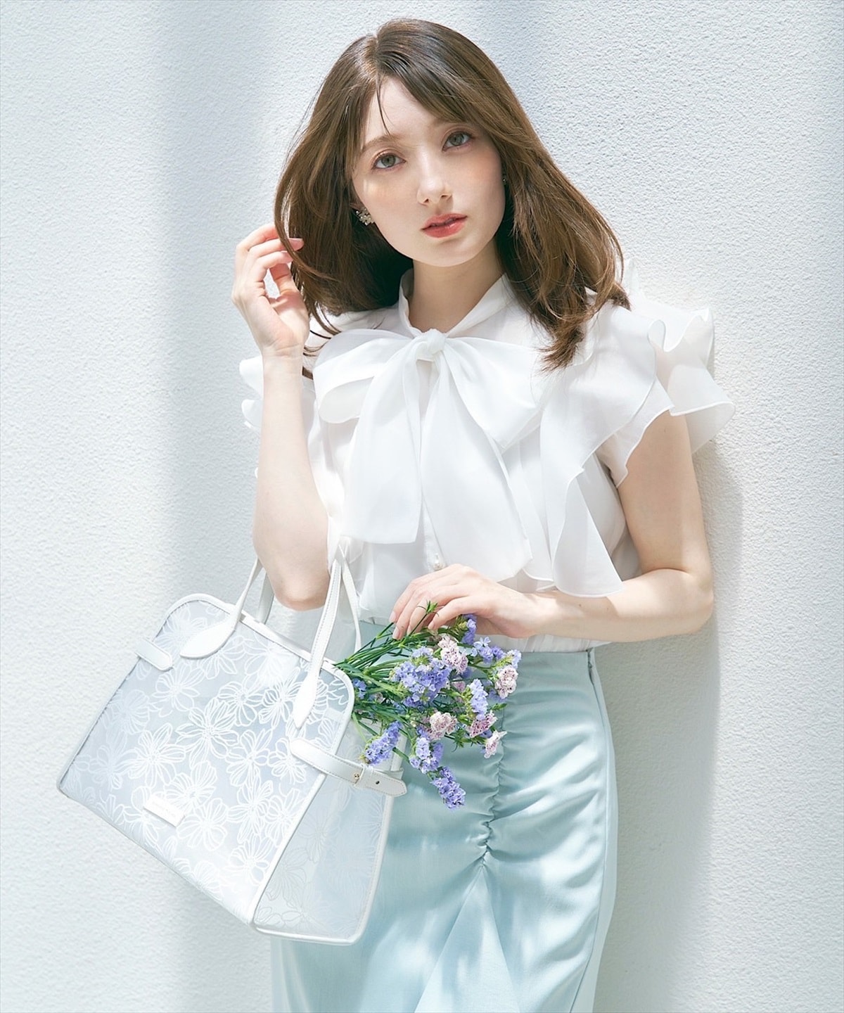 シャーリングフリルマーメイドスカート