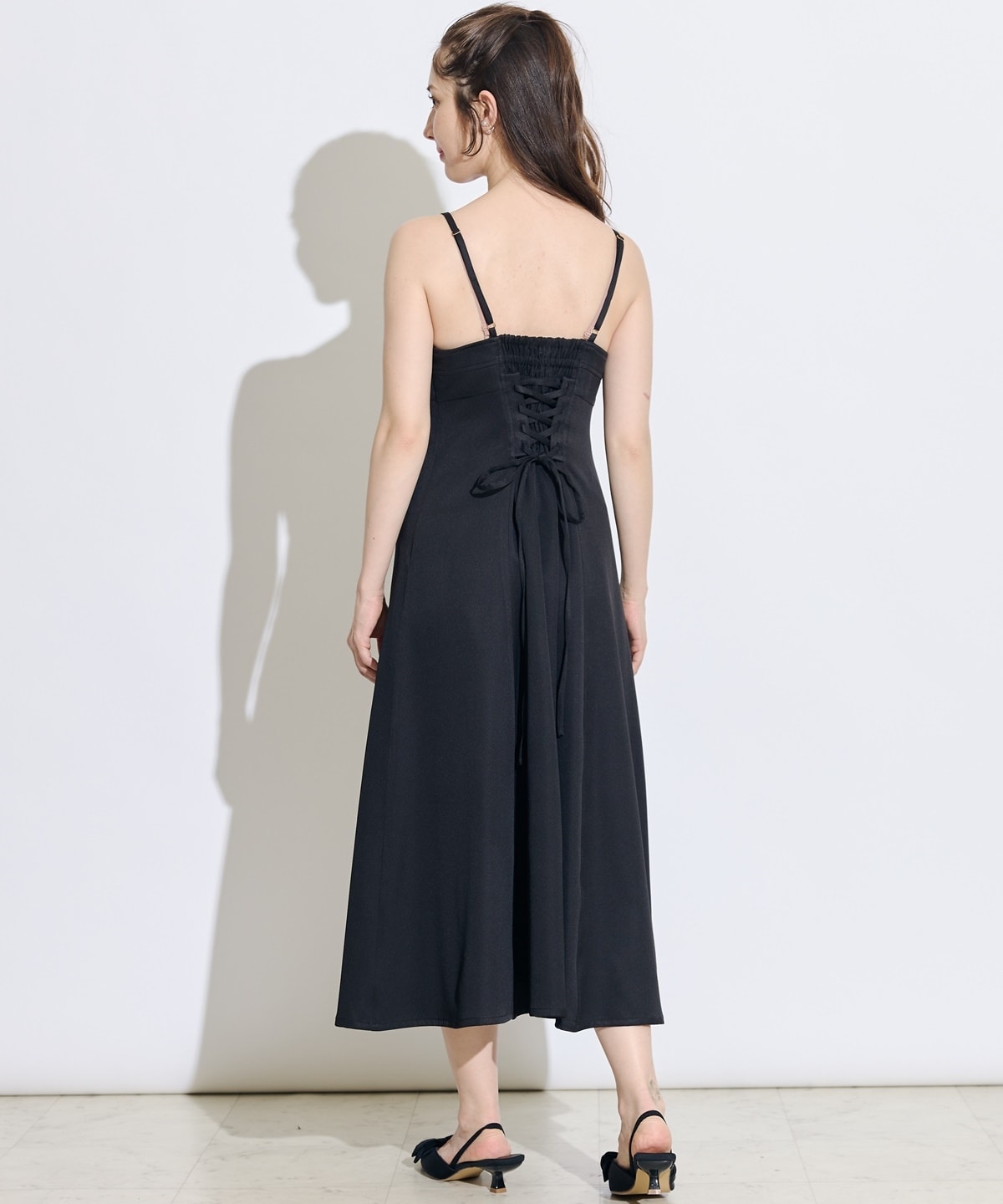 2WAYボウタイブライトシアーシャツレイヤードキャミワンピース