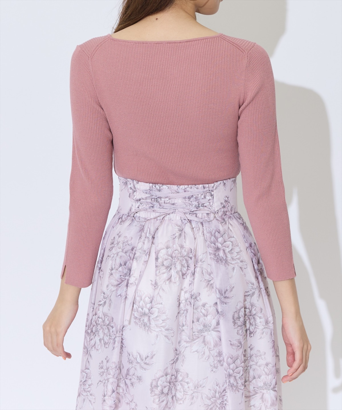 パールキーネックニットプルオーバー