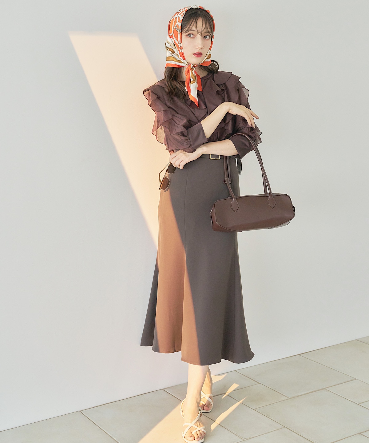 【日本製】ベルト付きマーメイドスカート