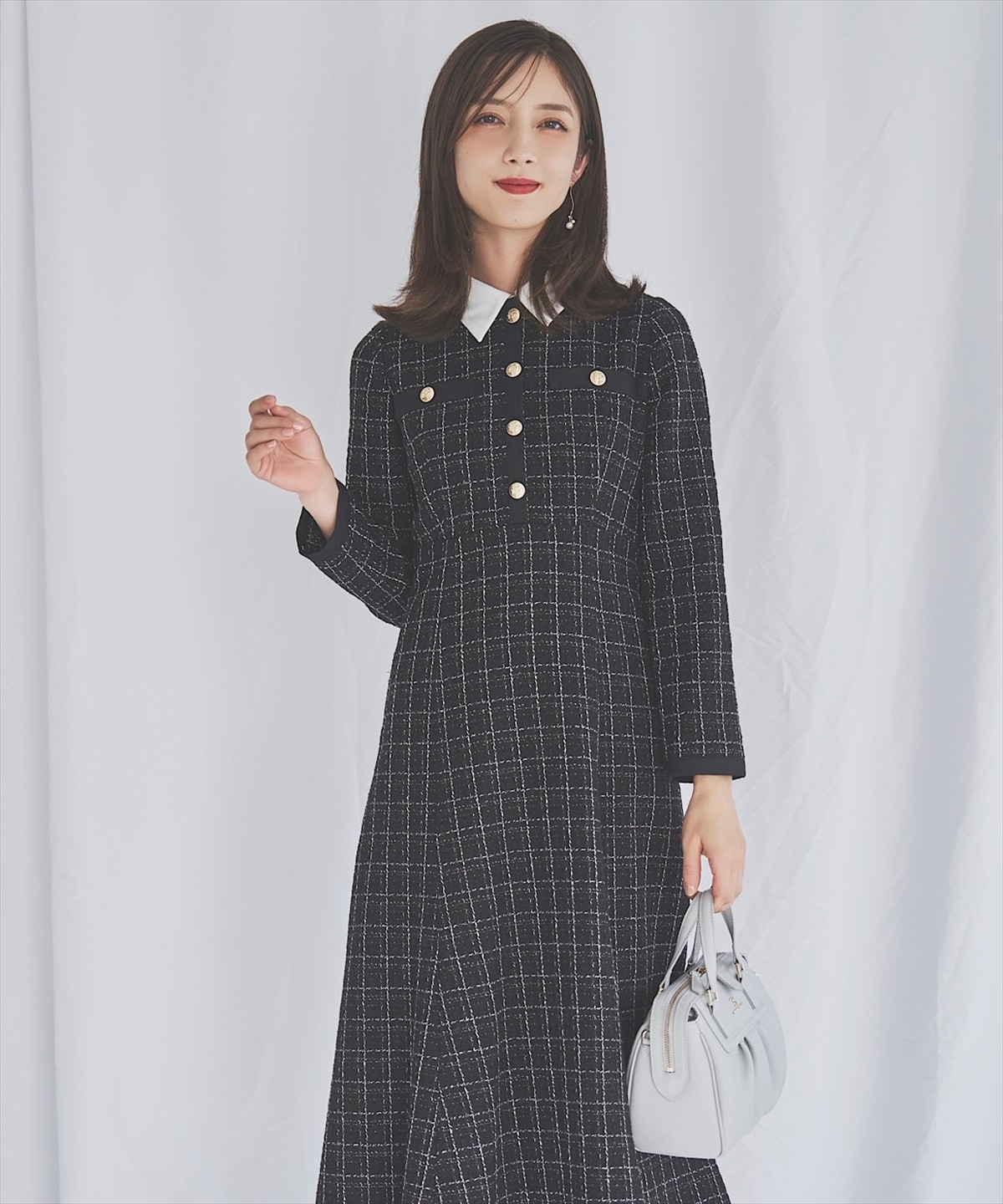 【11/21(Fri)発売】襟付きツイードワンピース