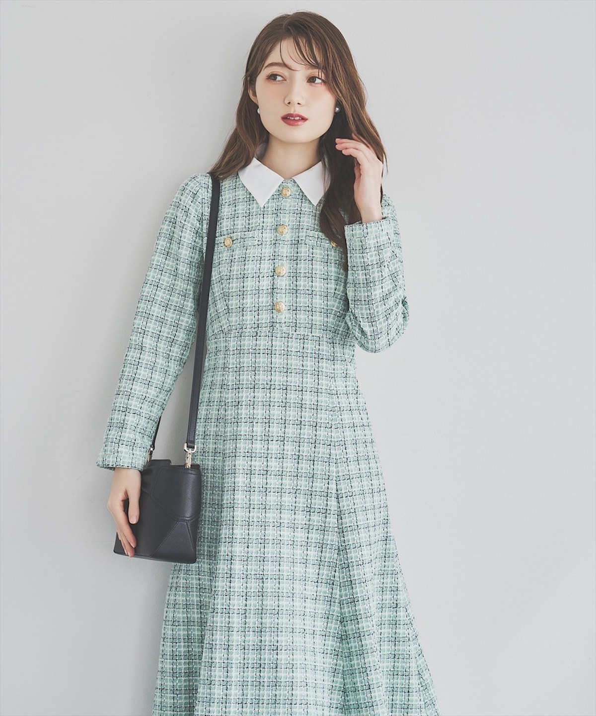 【11/21(Fri)発売】襟付きツイードワンピース