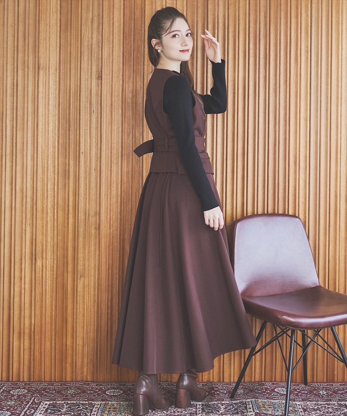 【予約受付中】ジレアシメワンピースセットアップ