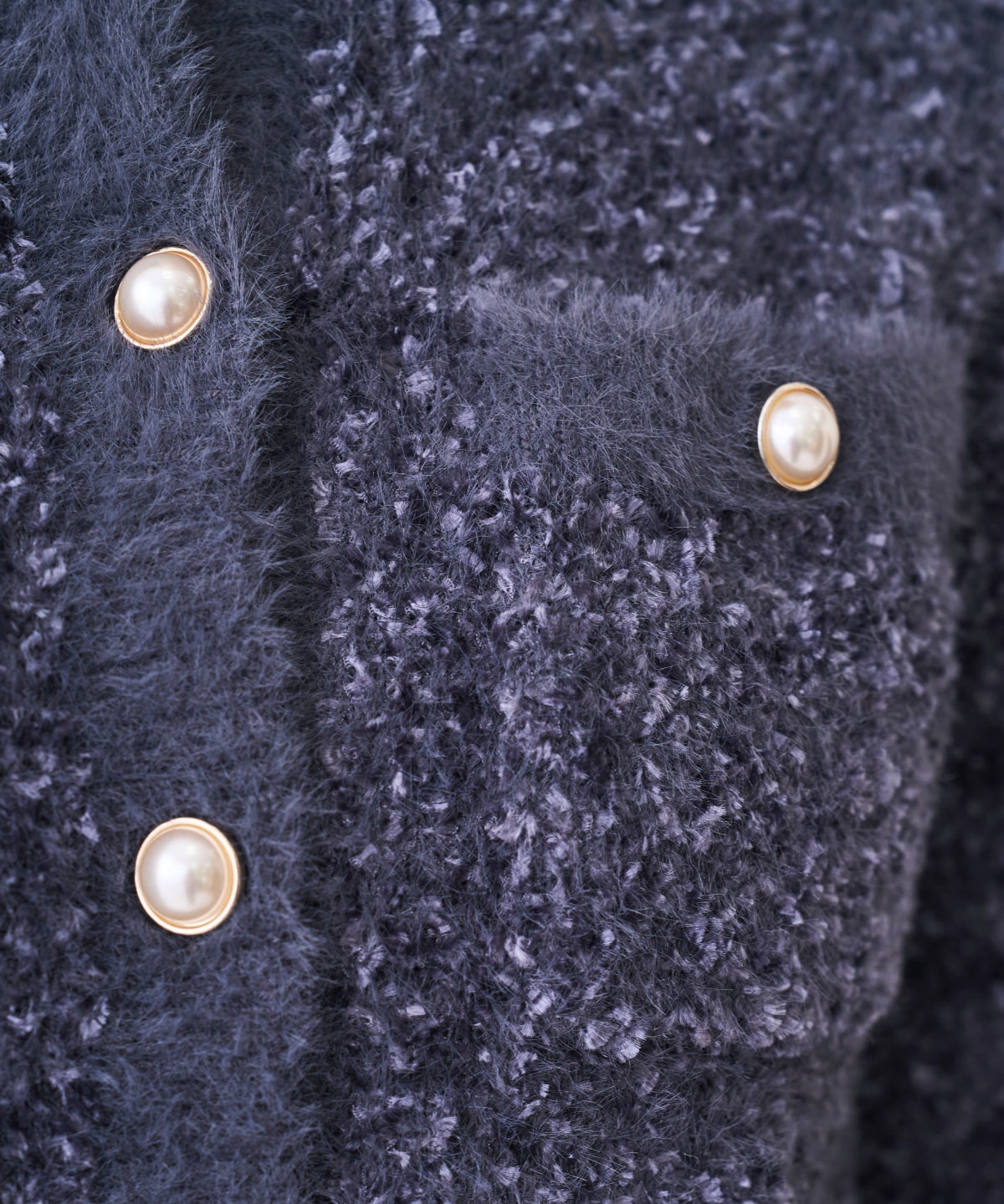 【12/5(Fri)発売開始】ノーカラーフェザーカーディガン