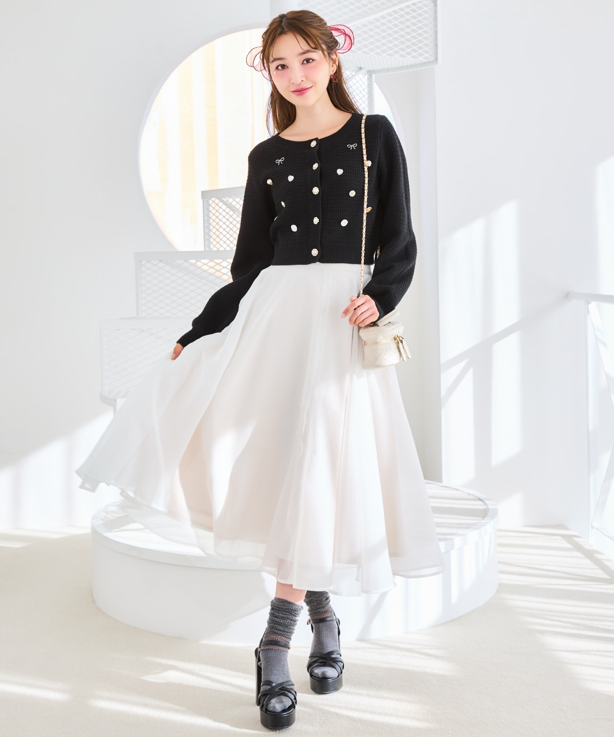 シャイニービジューカーディガン