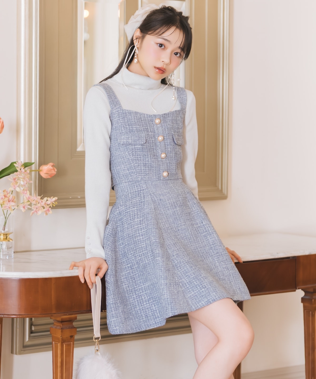 【ツイードセットアップシリーズ】ツイードビスチェ