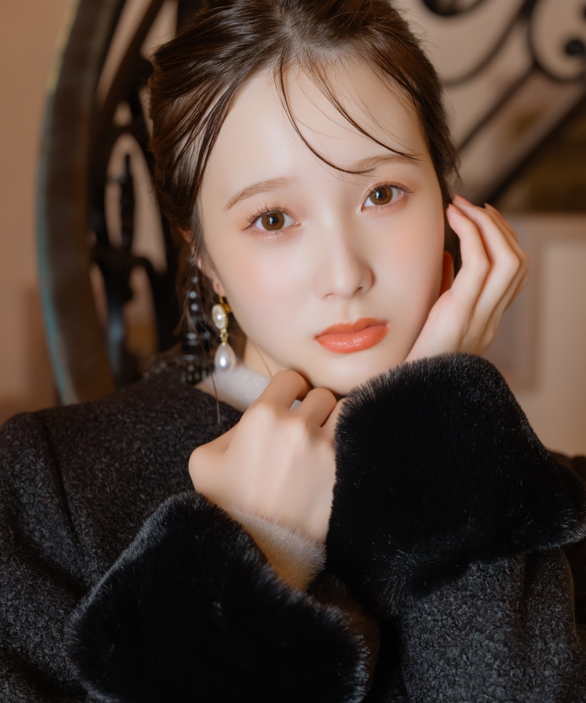 【再入荷予約受付中】ノーカラーブークレショートコート