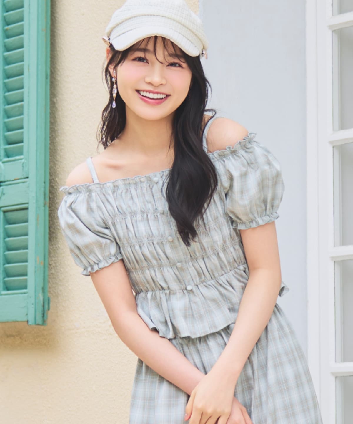 【7/3(fri)10時発売】シャーリングチェックブラウス
