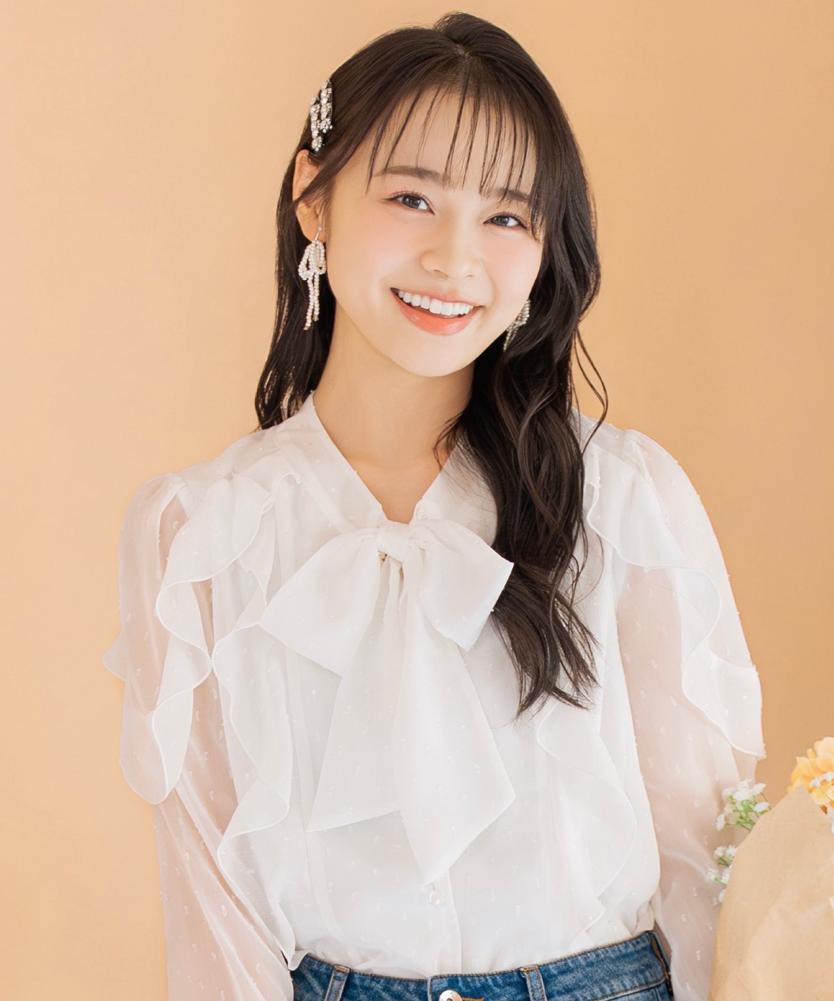 ドビードットフリルブラウス