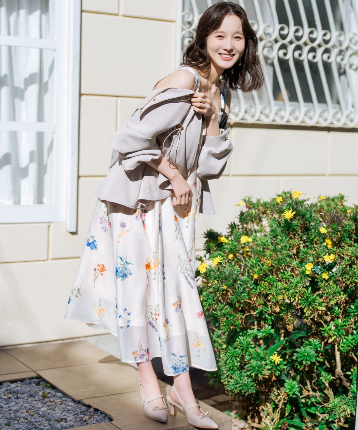 【3/12(thu)10時発売】ボタニカルフラワーシアータックワンピース