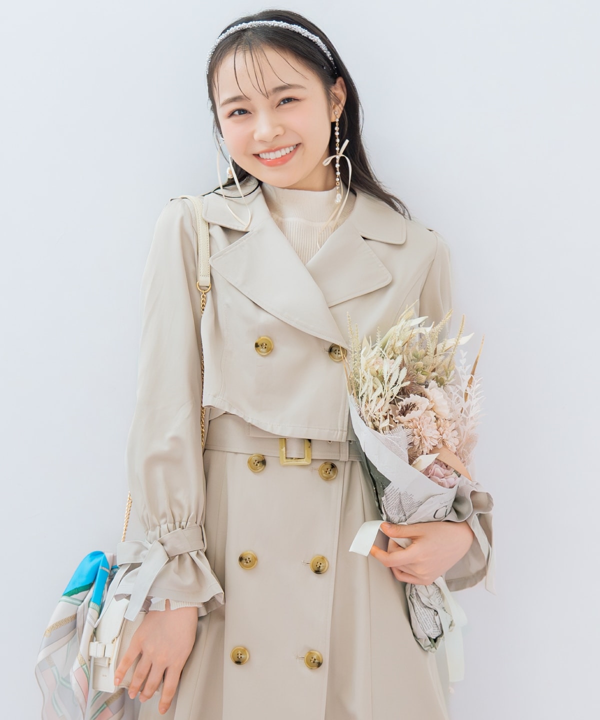 リボンスリーブ3WAYトレンチコート