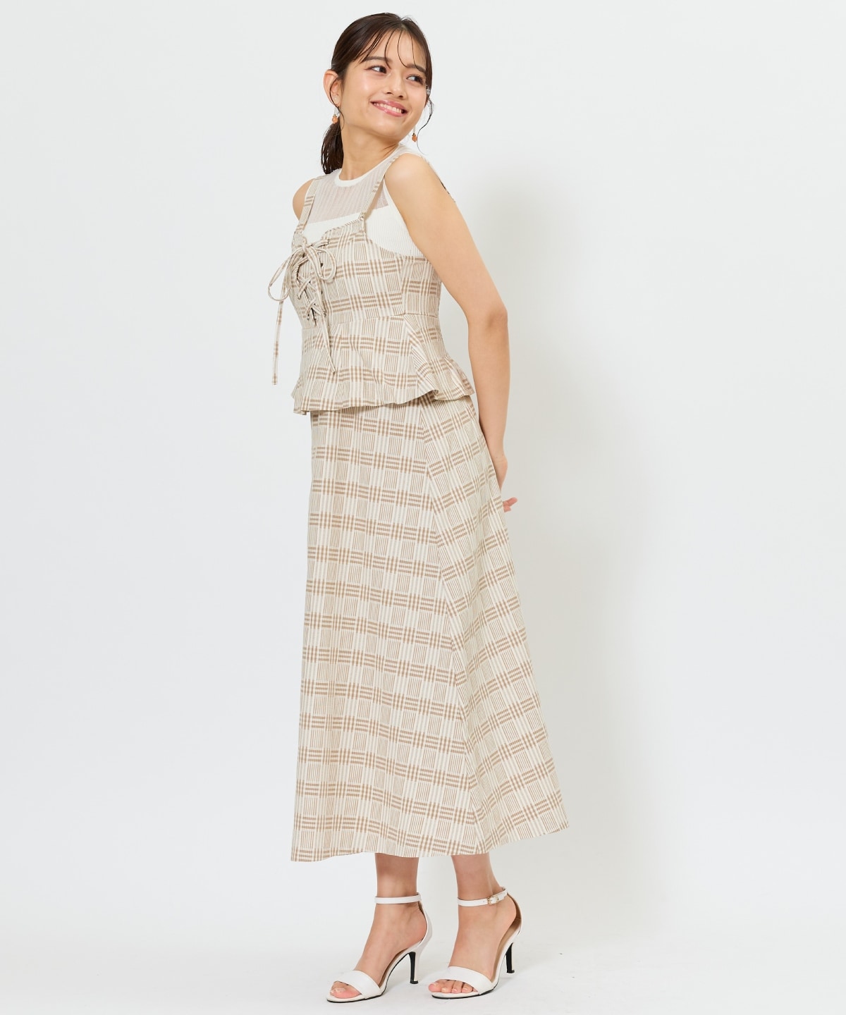 フロントレースアップチェックジャンスカ