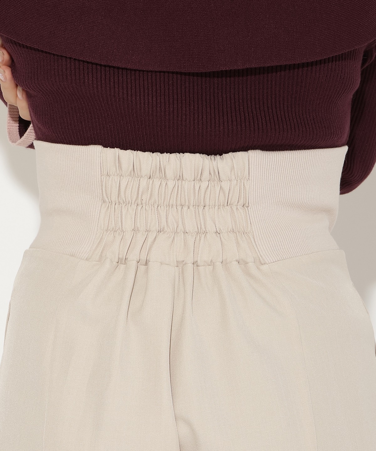 ウエストリブワイドパンツ