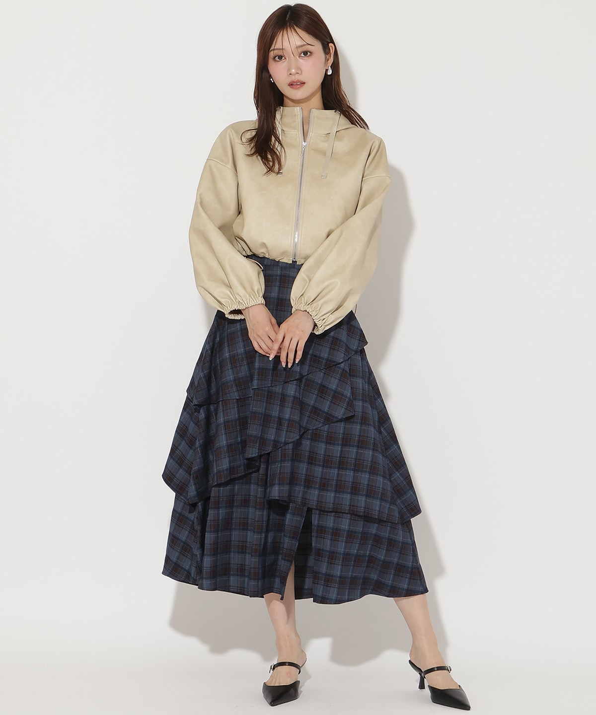 フェイクレザーブルゾン