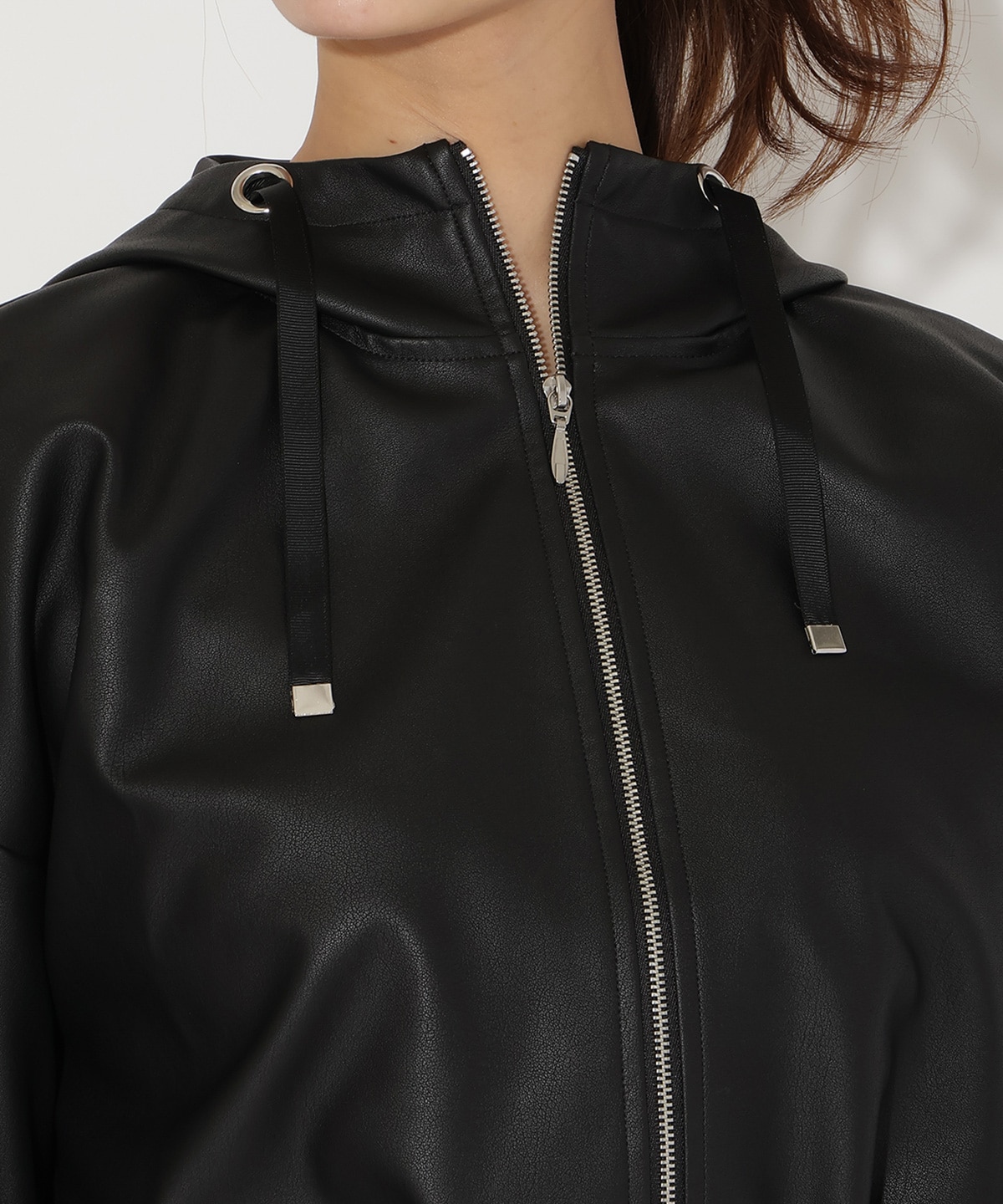 フェイクレザーブルゾン