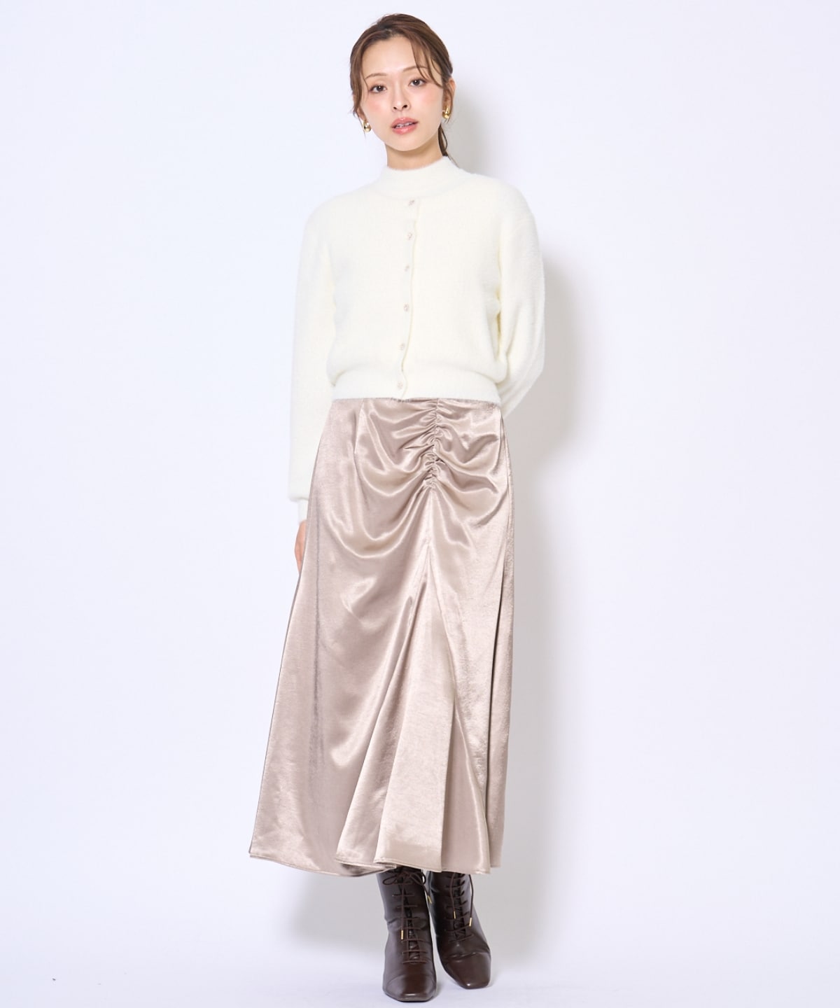 ラメフェザーニットアンサンブル