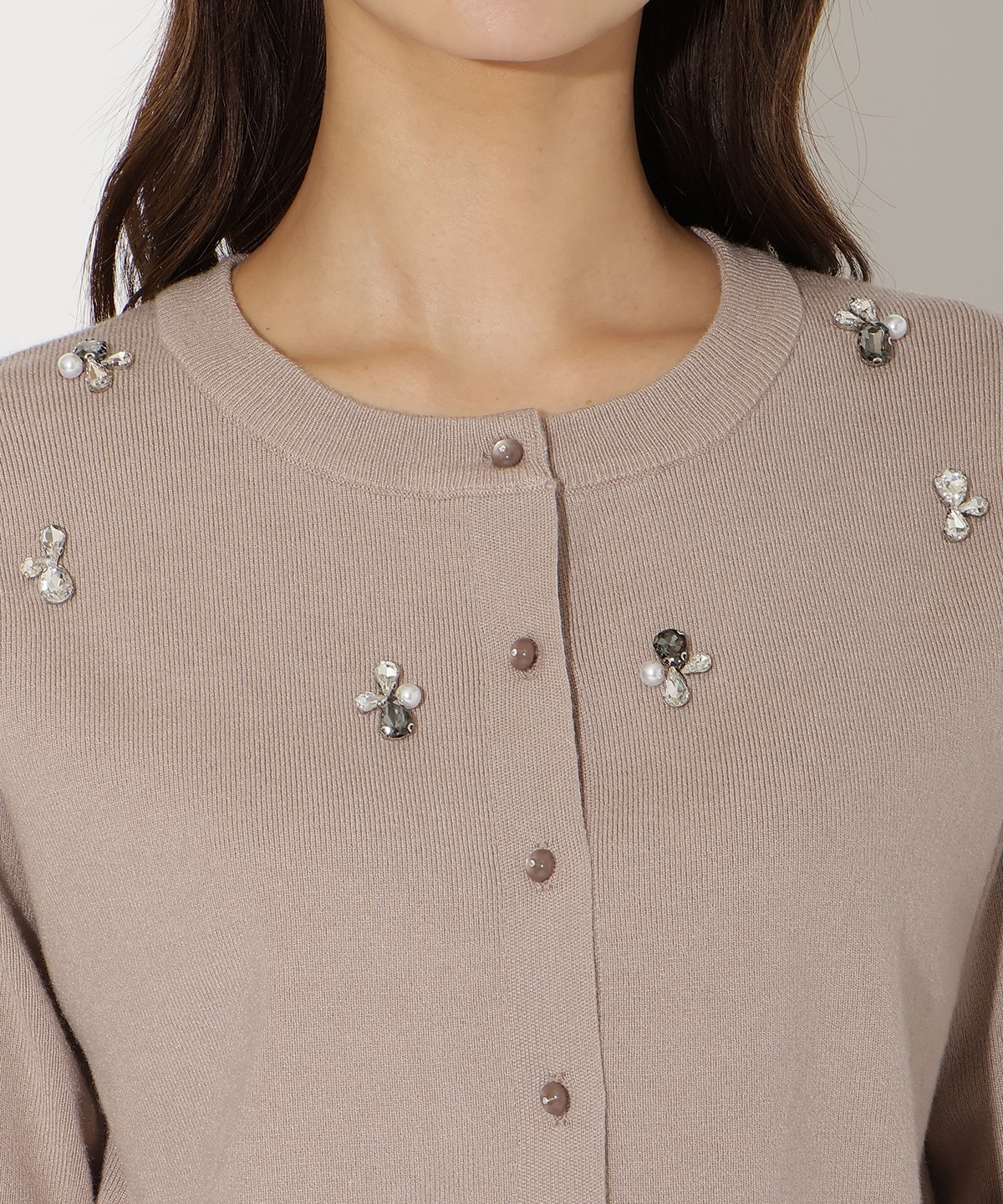 ビジュー×パールニットカーディガン