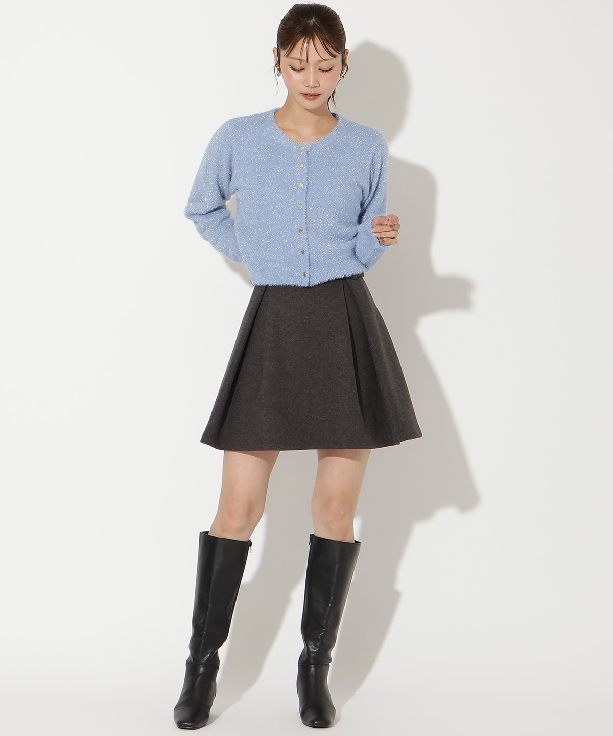 ラメシャギーニットカーディガン