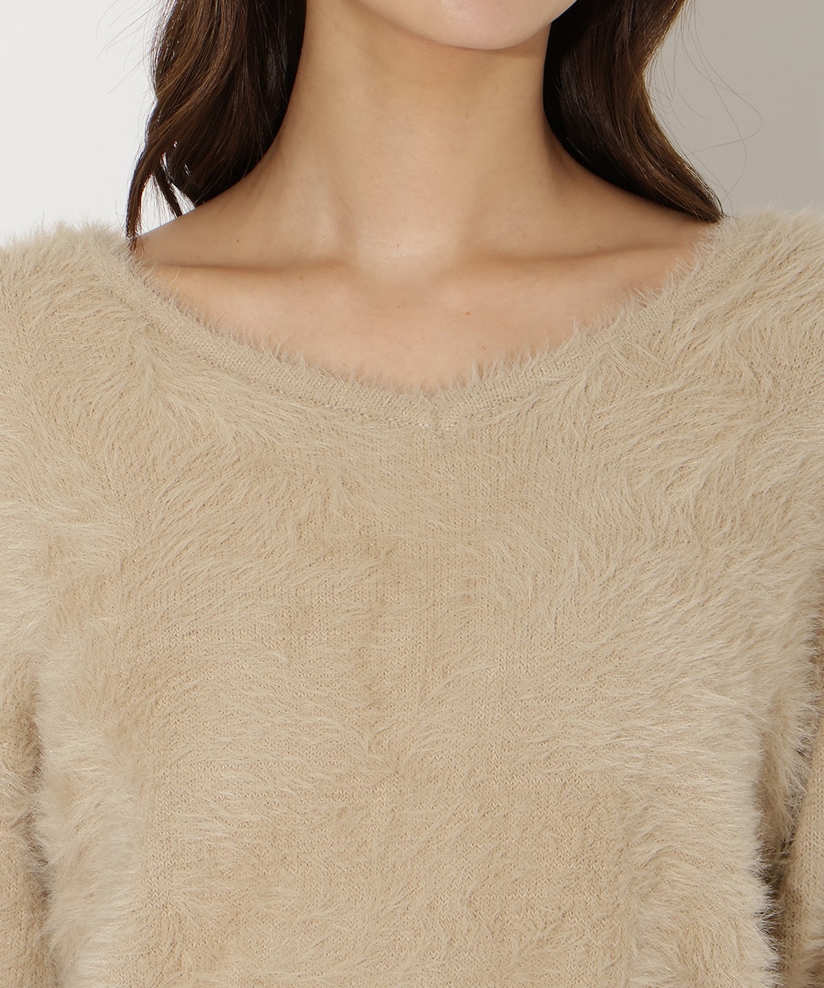 前後2WAYシャギーニットプルオーバー