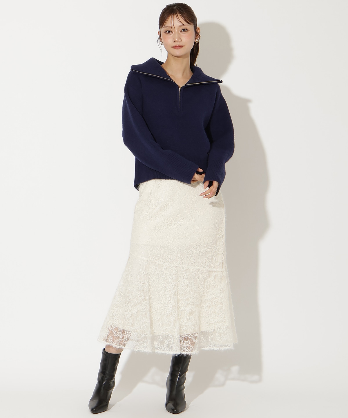 ZIPビッグカラープルオーバー