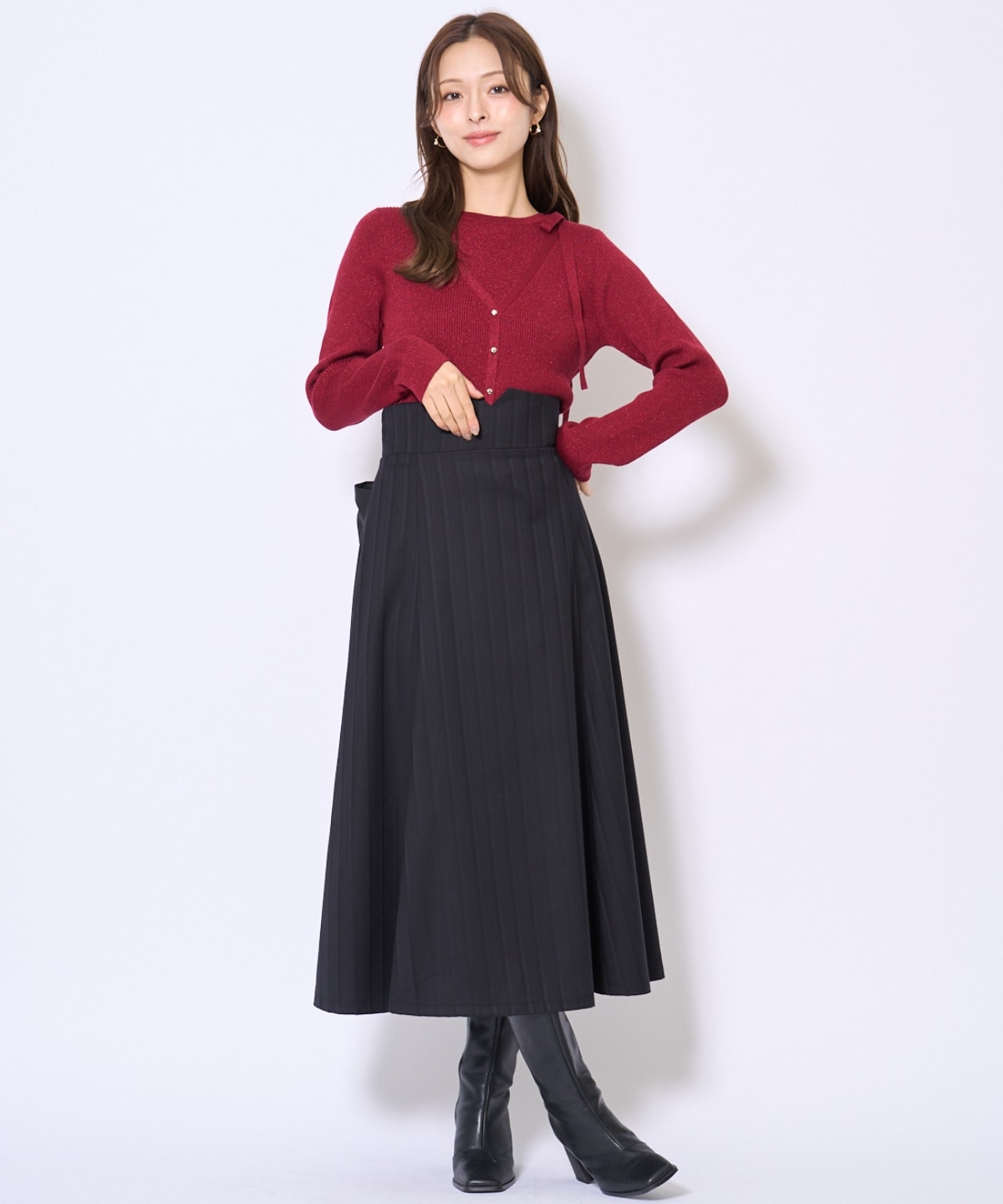 ホルタードッキングカーディガン風プルオーバー