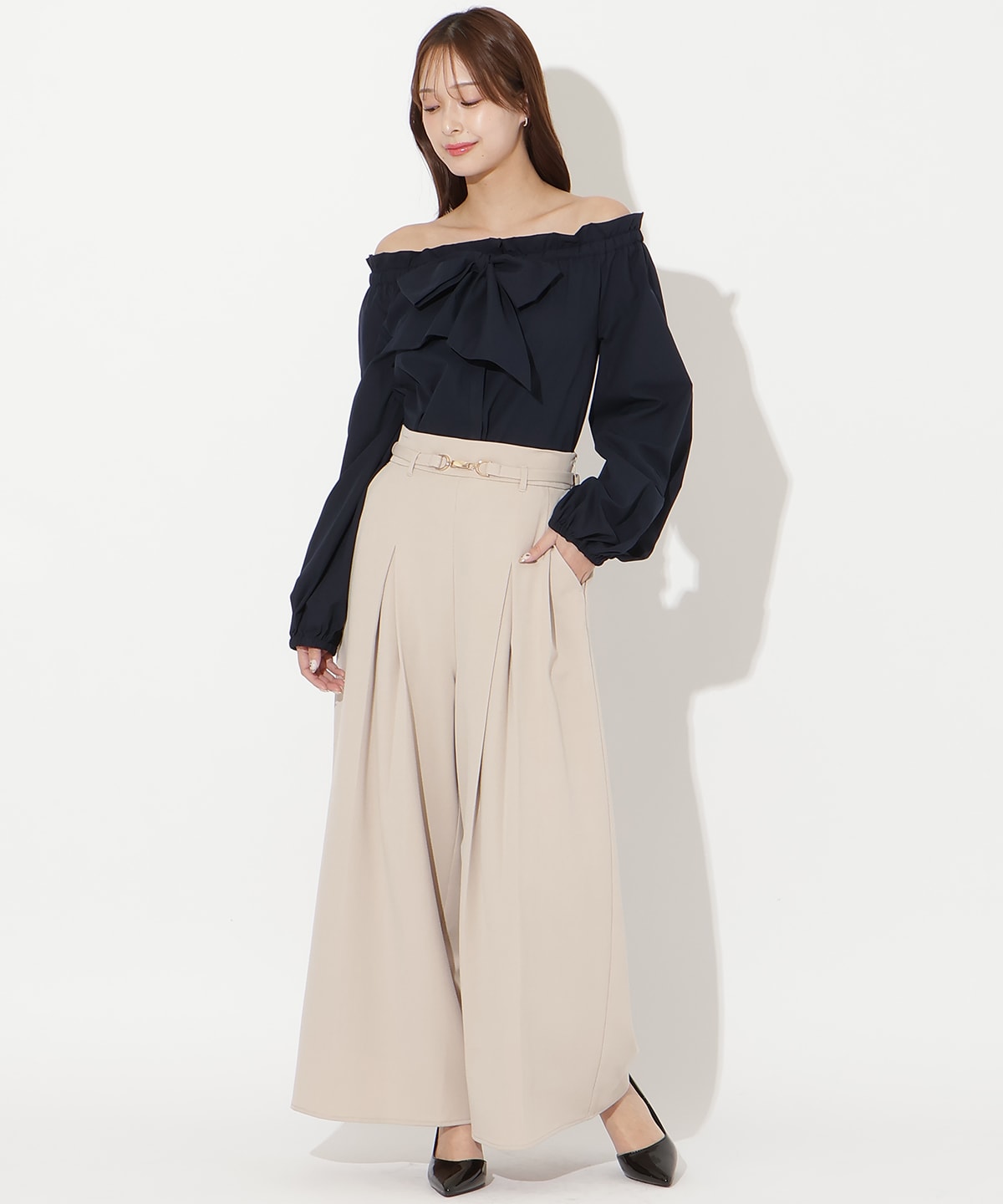 【先行予約受付中】ドロストボウタイ2WAYブラウス