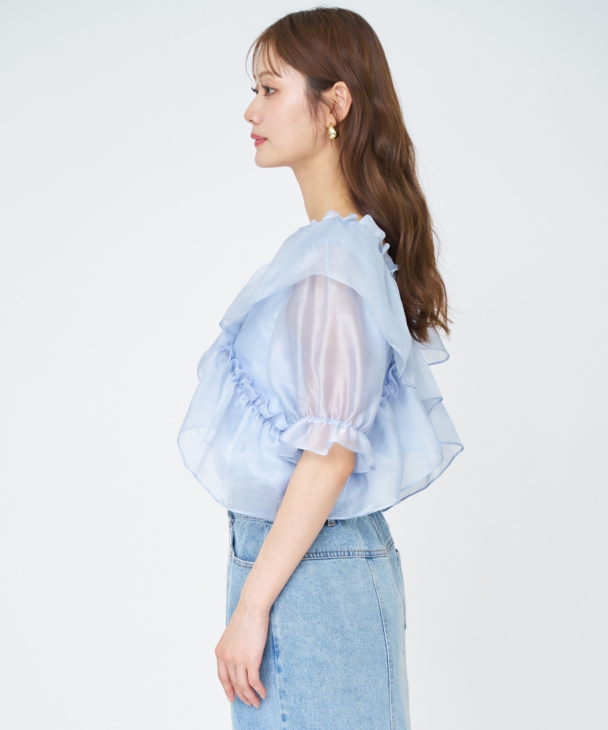 【先行予約受付中】フリルクロスシアーブラウス