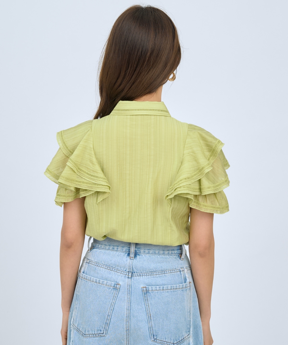 【先行予約受付中】ラッフルスリーブシャツブラウス