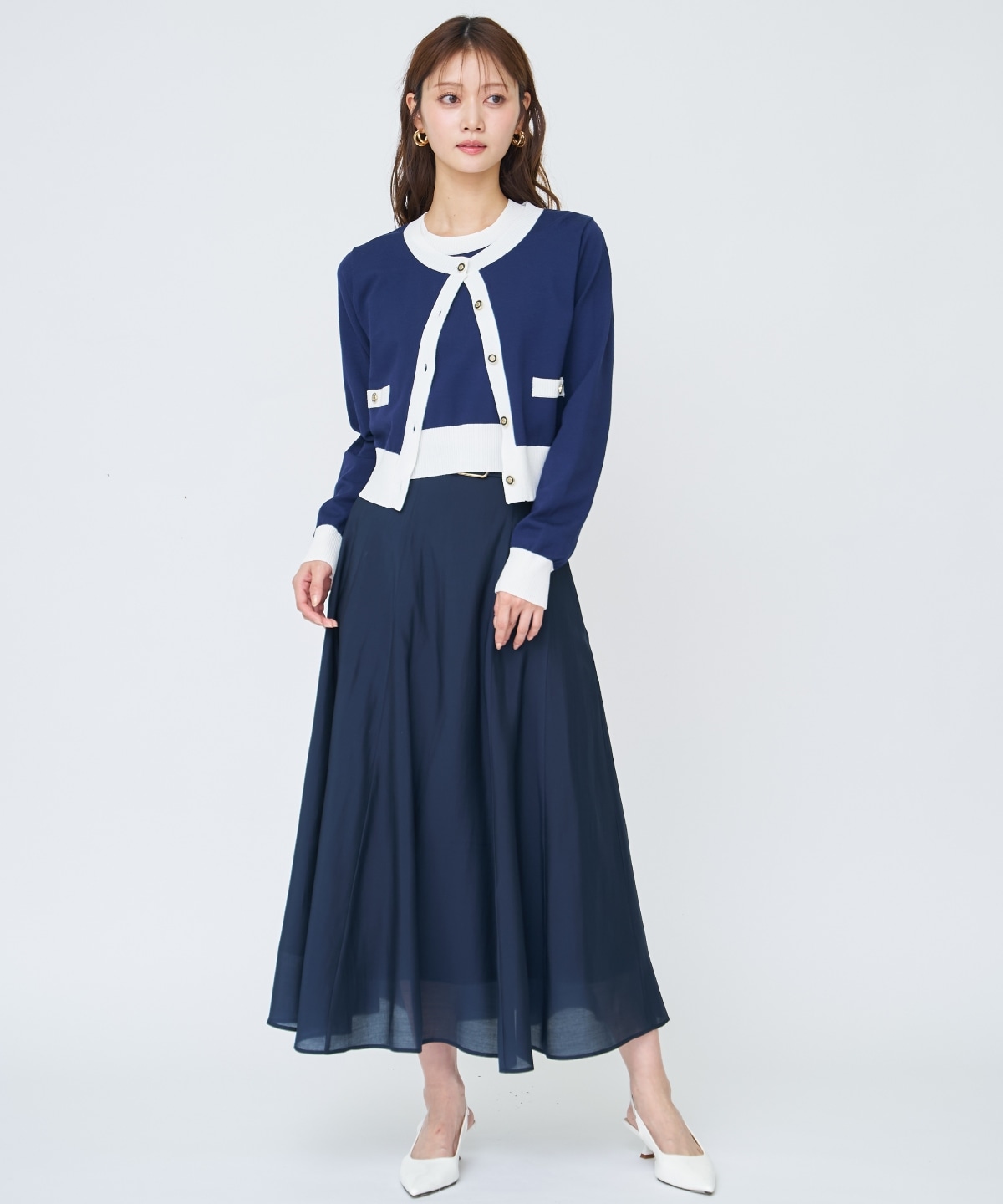 【先行予約受付中】ベルト付きシアーフレアスカート