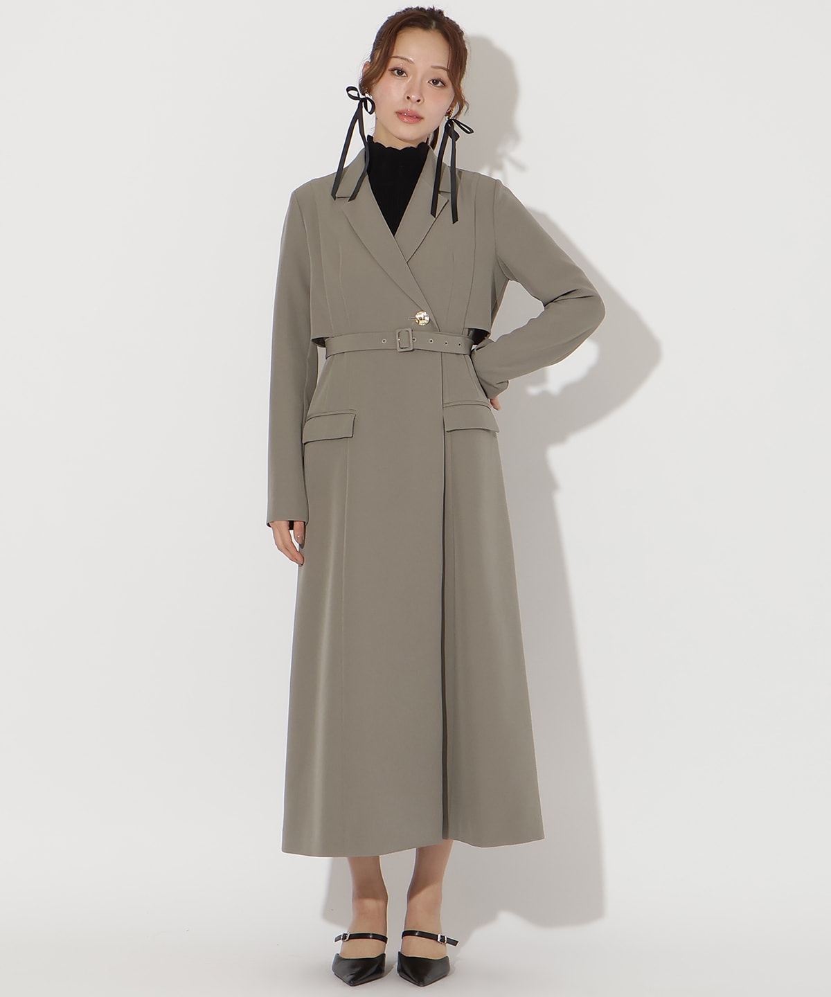 トレンチ風ワンピース