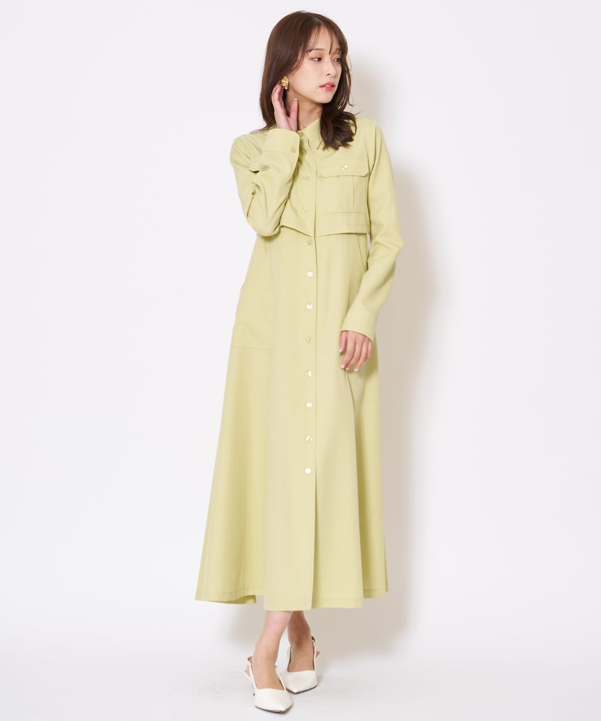 サファリシャツワンピース