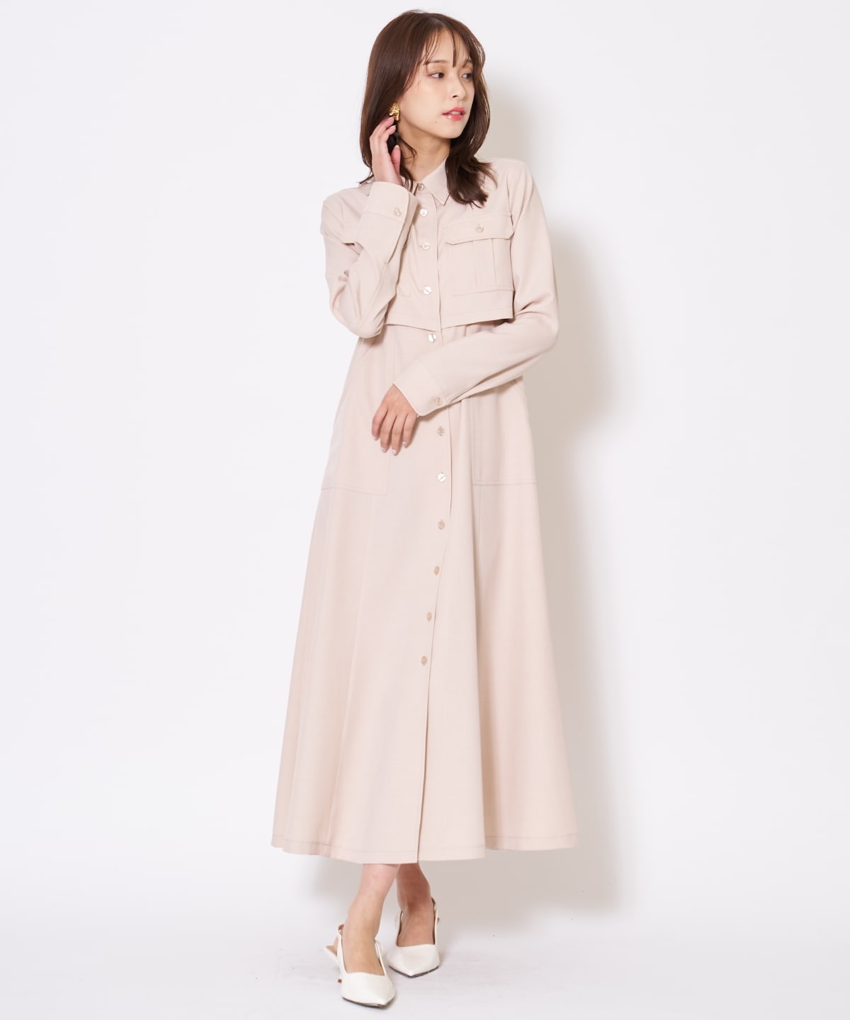 サファリシャツワンピース