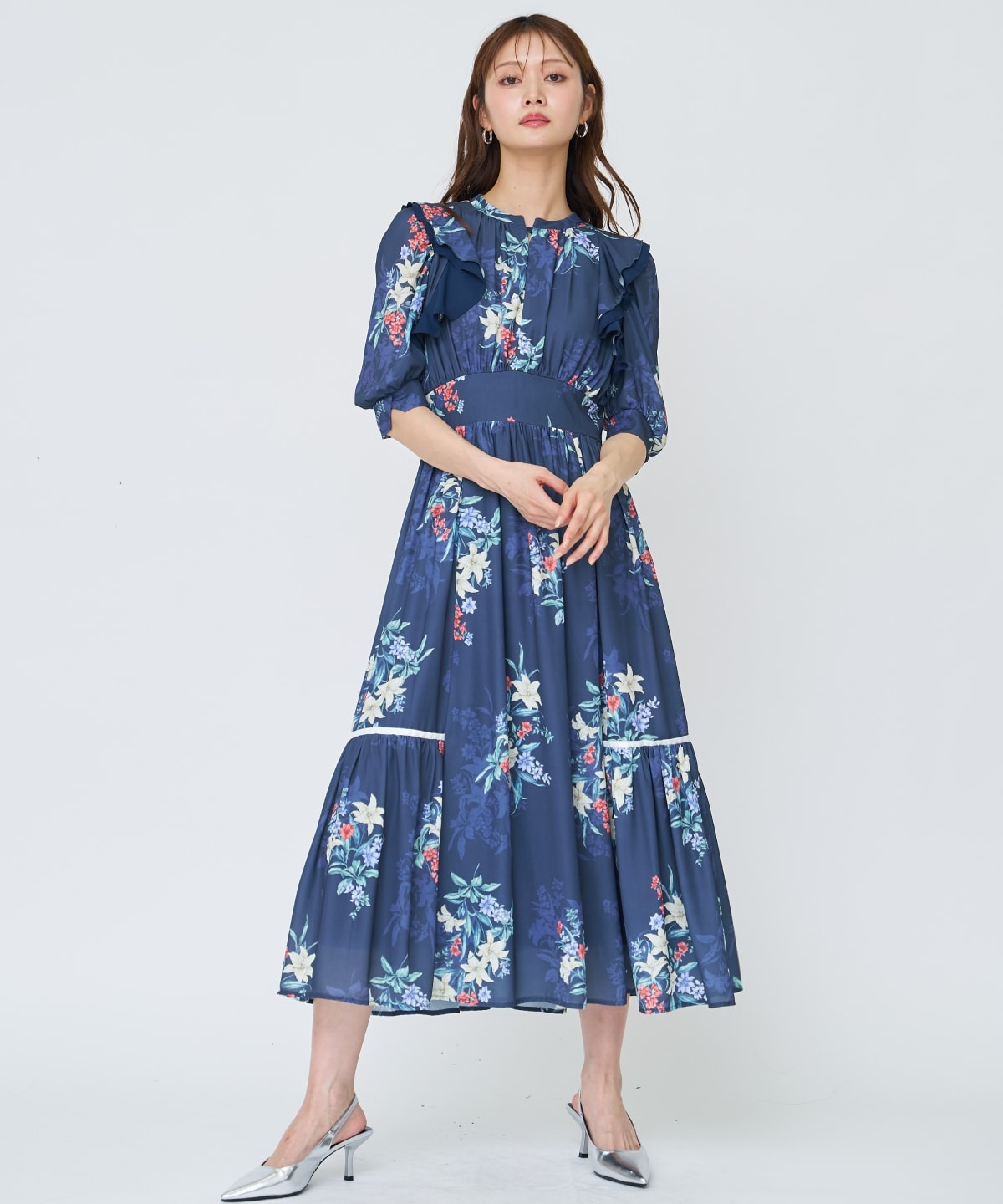 【先行予約受付中】シャドーフラワーブーケワンピース