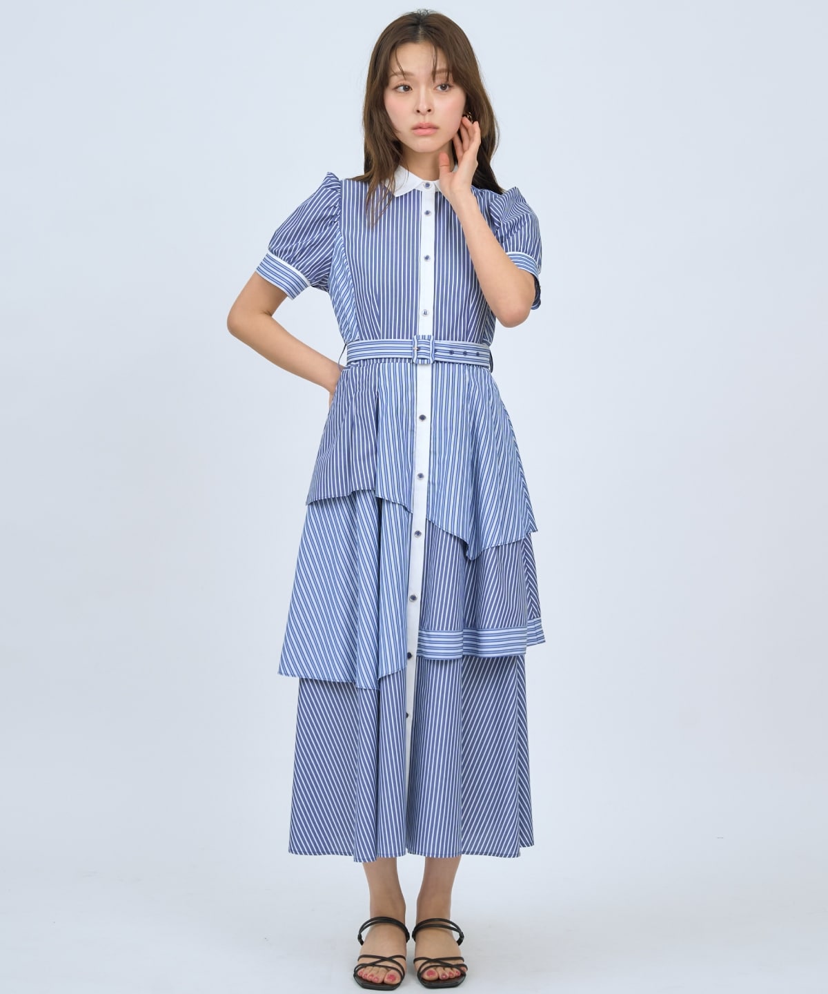 【先行予約受付中】マルチストライプシャツワンピース