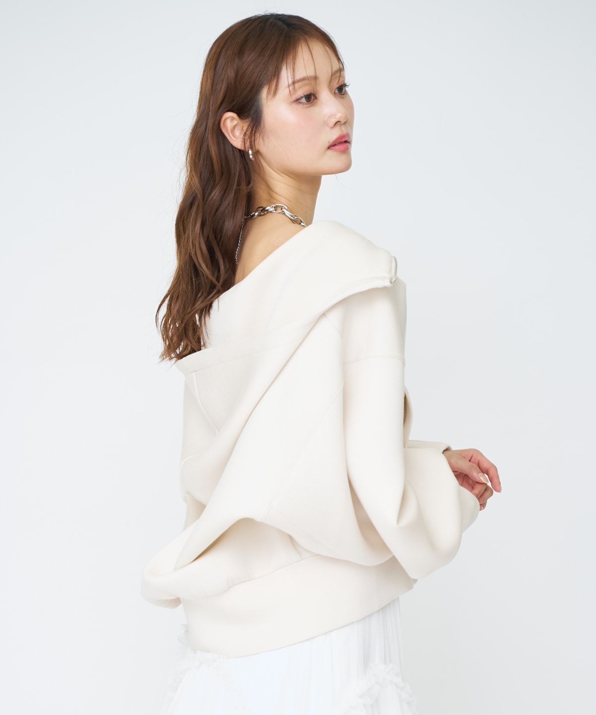 ロゴ刺繍ボンディングZIPパーカー