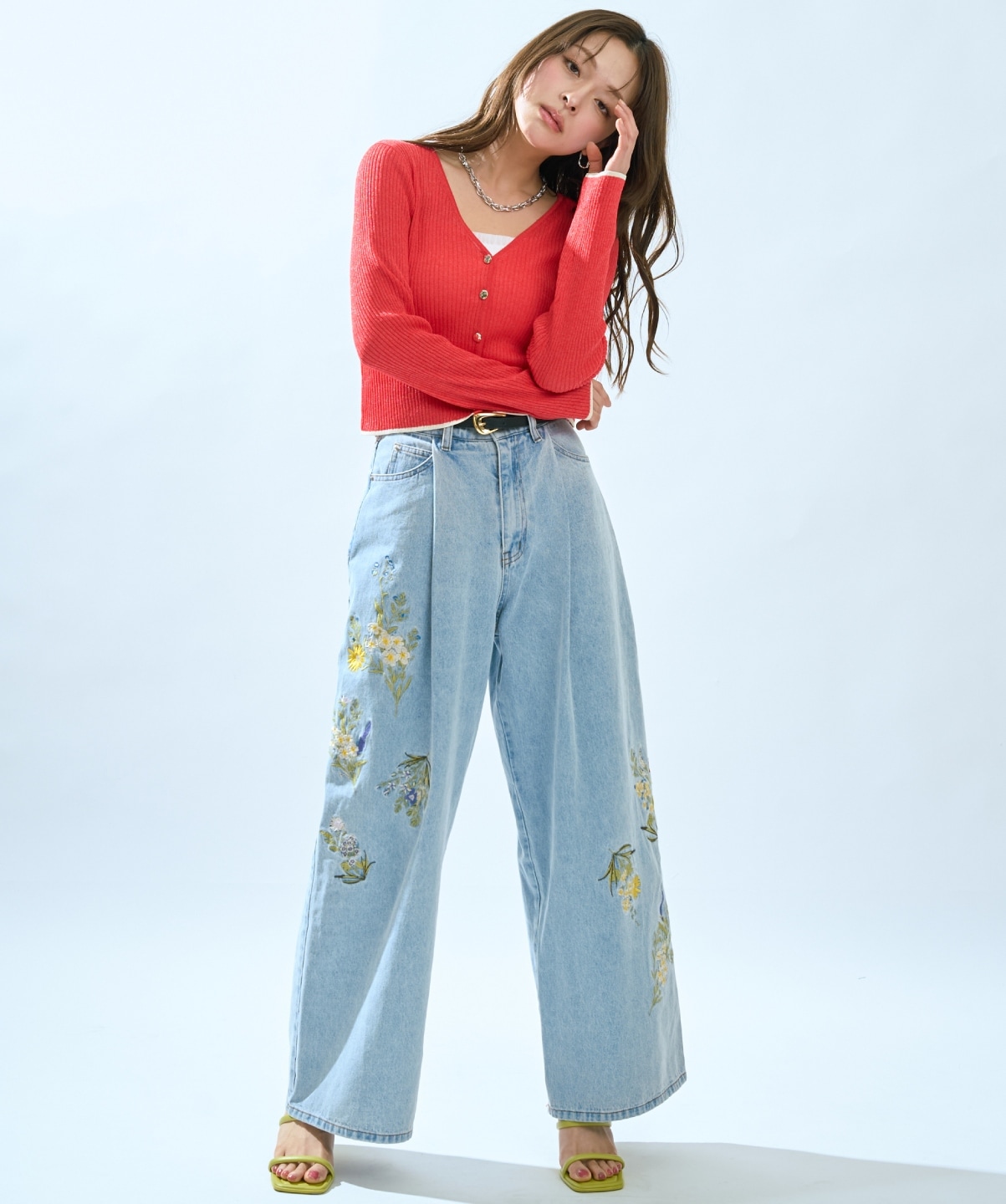 【5/14(木)一部店舗先行発売】シアーリブクロップドニットカーディガン