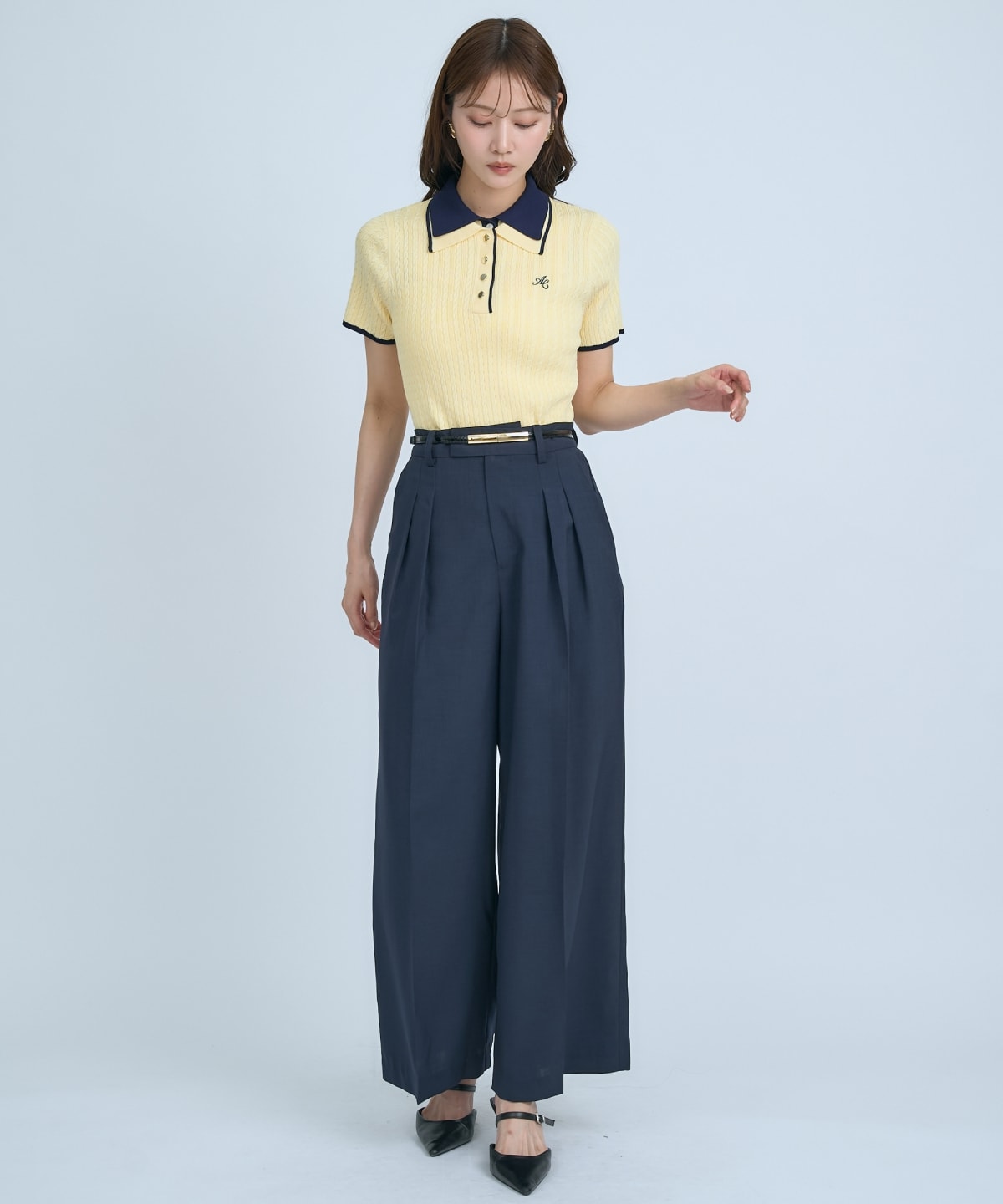 【先行予約受付中】ダブルカラーケーブルポロニット