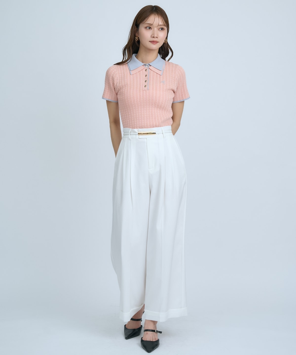 【先行予約受付中】ダブルカラーケーブルポロニット