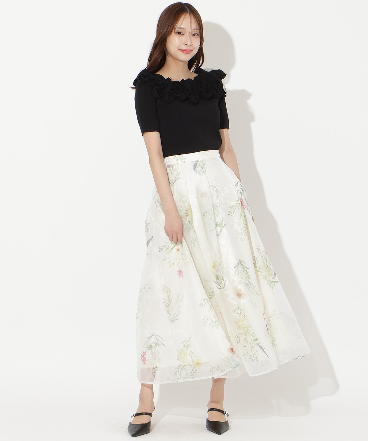 【先行予約受付中】フリルボートネックニットプルオーバー