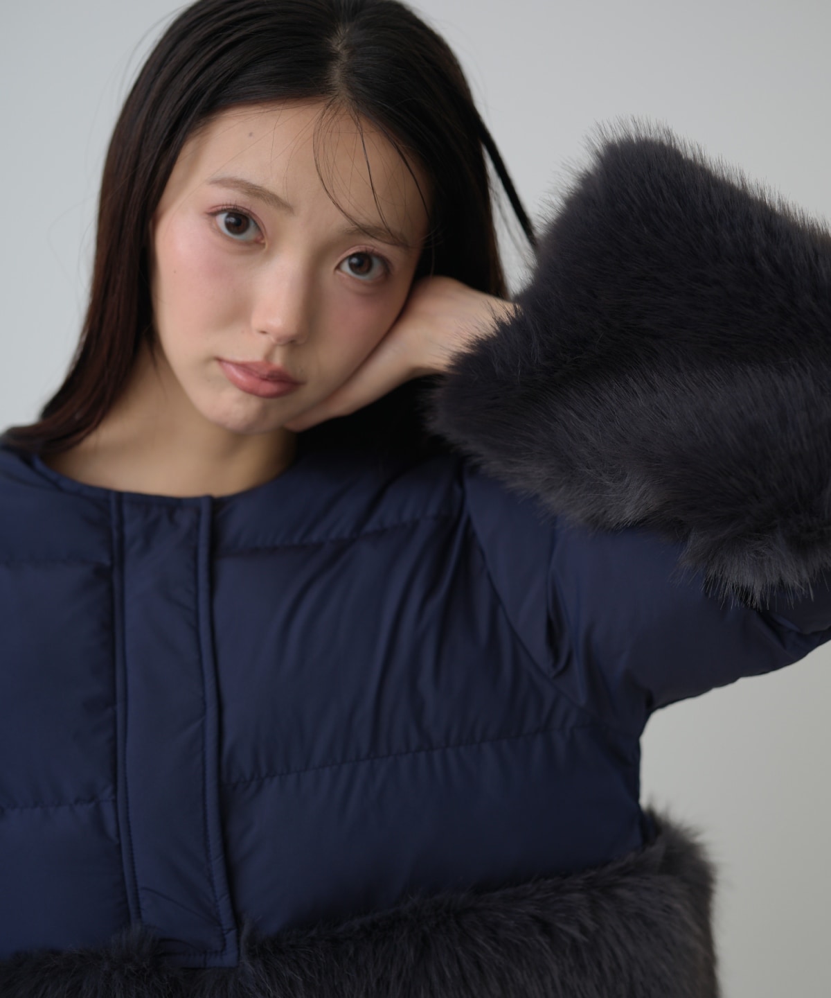 【先行予約受付中】ファートリムノーカラー中綿ジャケット