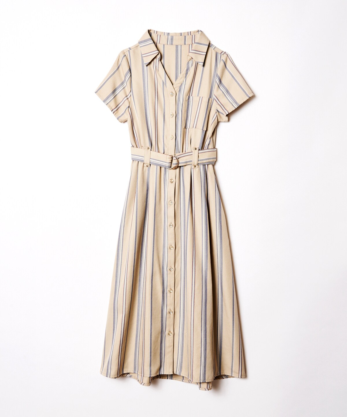 オリジナルストライプシャツワンピース S ベージュ Redyazel 公式オンラインショップ バーンデストローズ